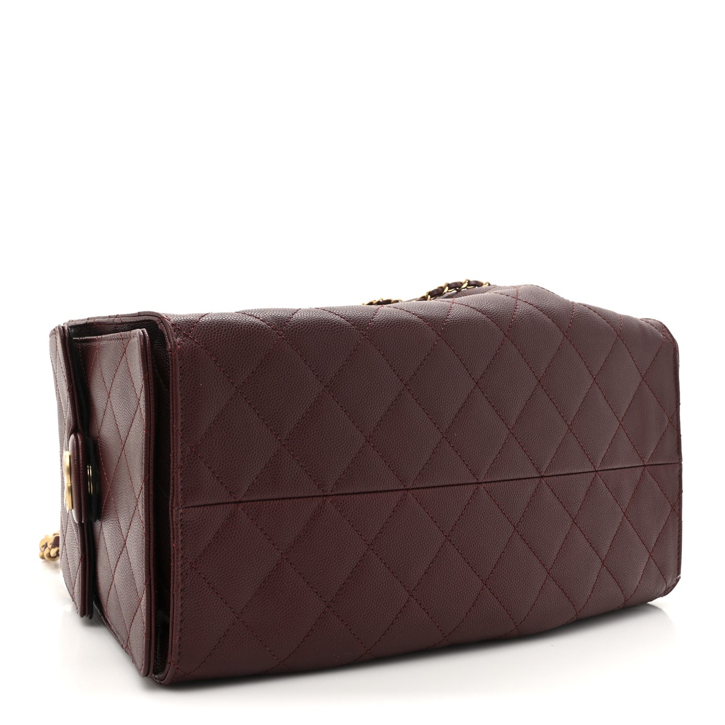 Caviar Quilted Medium Chanel 25 Handbag Burgundy