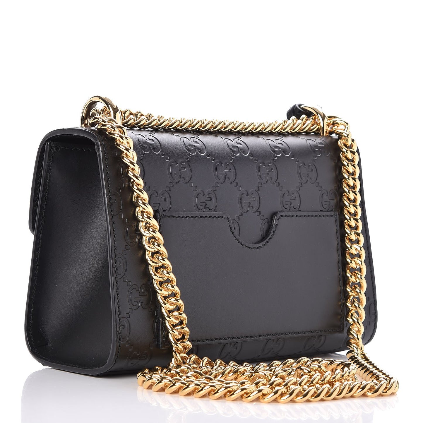 Guccissima Small Padlock Shoulder Bag Black