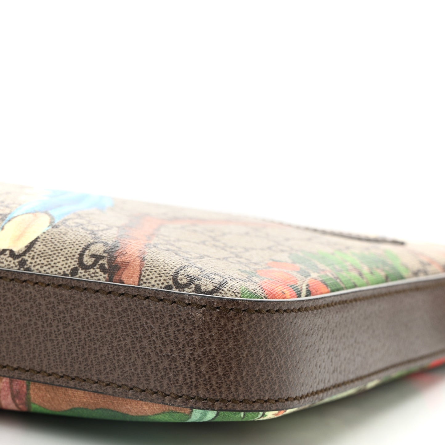 GG Supreme Monogram Tian Web Medium Flat Messenger Beige Multicolor New Acero
