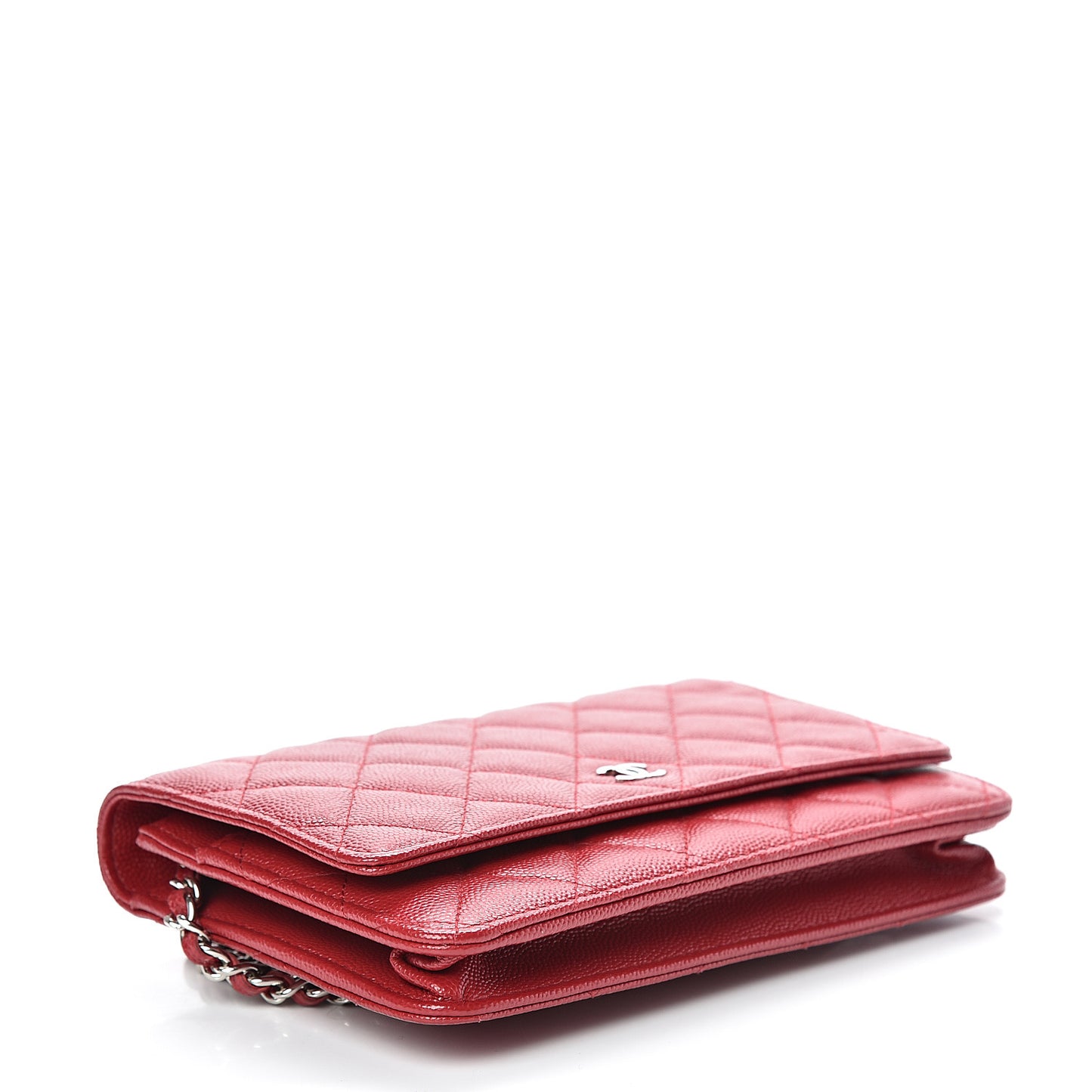 Caviar Quilted Wallet On Chain WOC Red