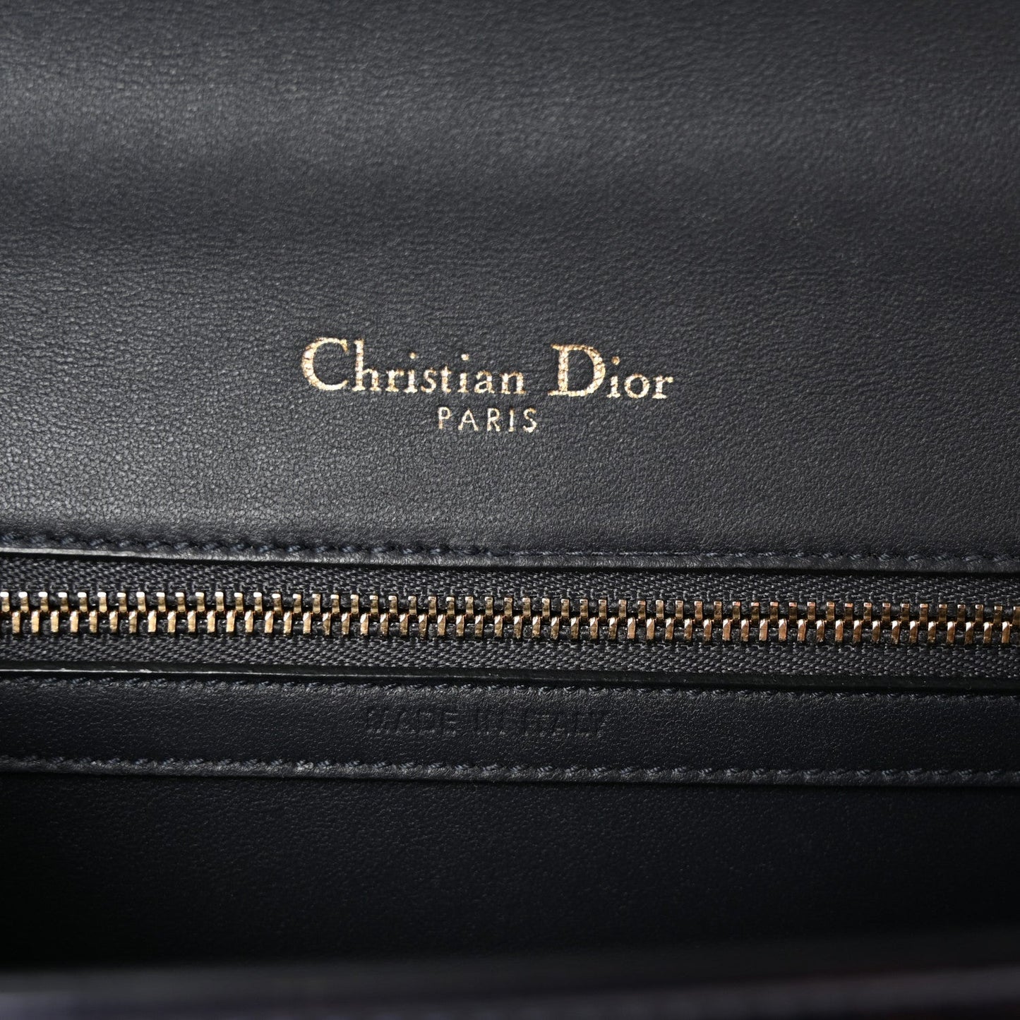 Metallic Patent Micro-Cannage Medium Diorama Flap Bag Navy Blue