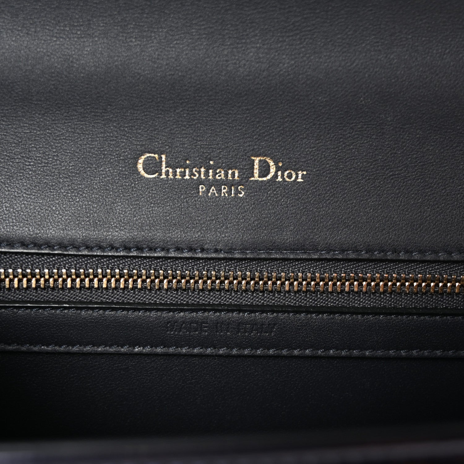 Christian Dior Metallic Patent Micro-Cannage Medium Diorama Flap Bag Navy Blue 7 of 10