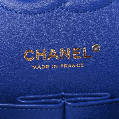 Chanel Lambskin Quilted Medium Double Flap Blue 6 of 10