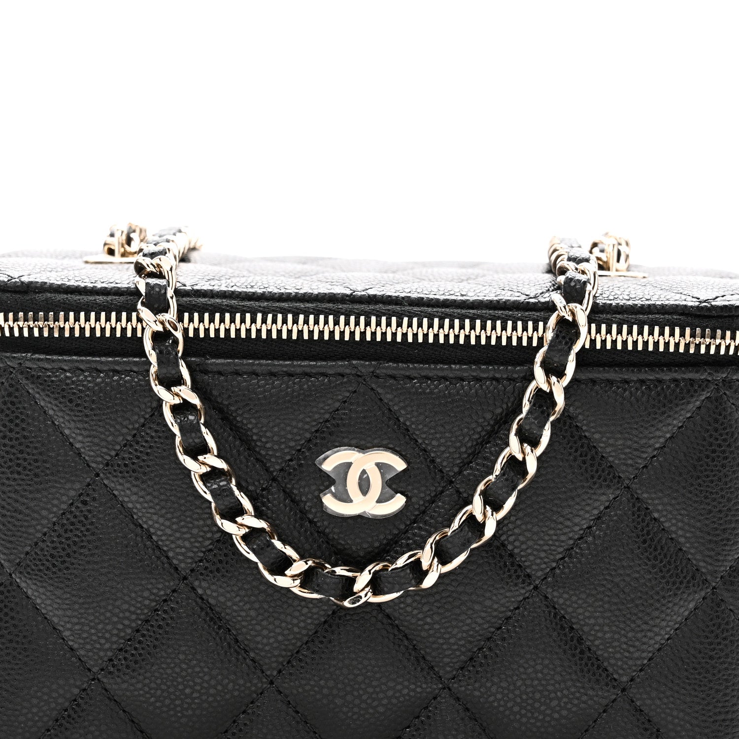 Chanel Caviar Quilted Small Vanity Case With Chain Black 8 of 10