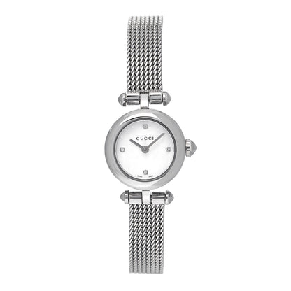 Gucci Stainless Steel Diamond Mother of Pearl 22mm Diamantissima Mesh Quartz Watch 1 of 5