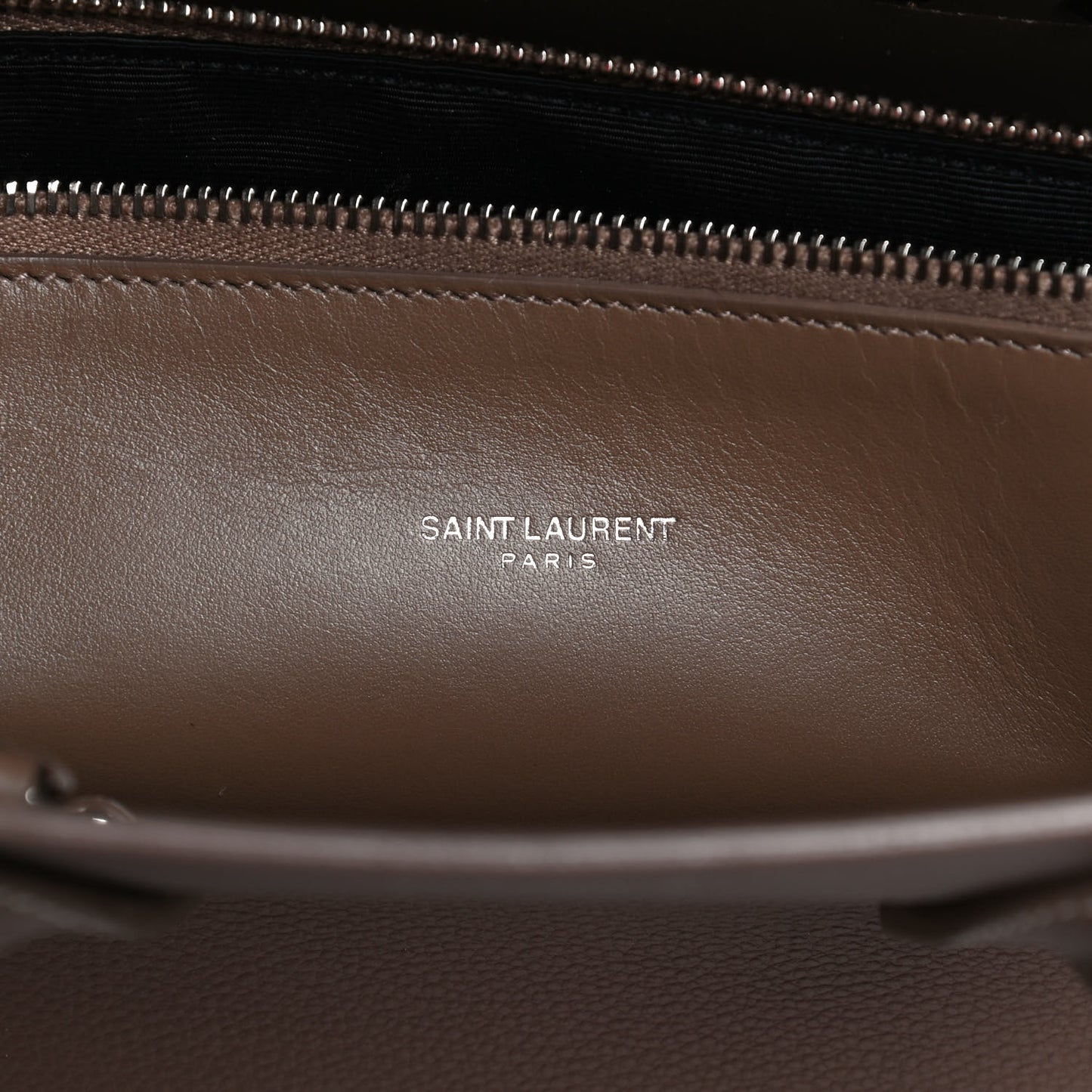 Grained Calfskin Topstitch Small Classic Sac De Jour Taupe