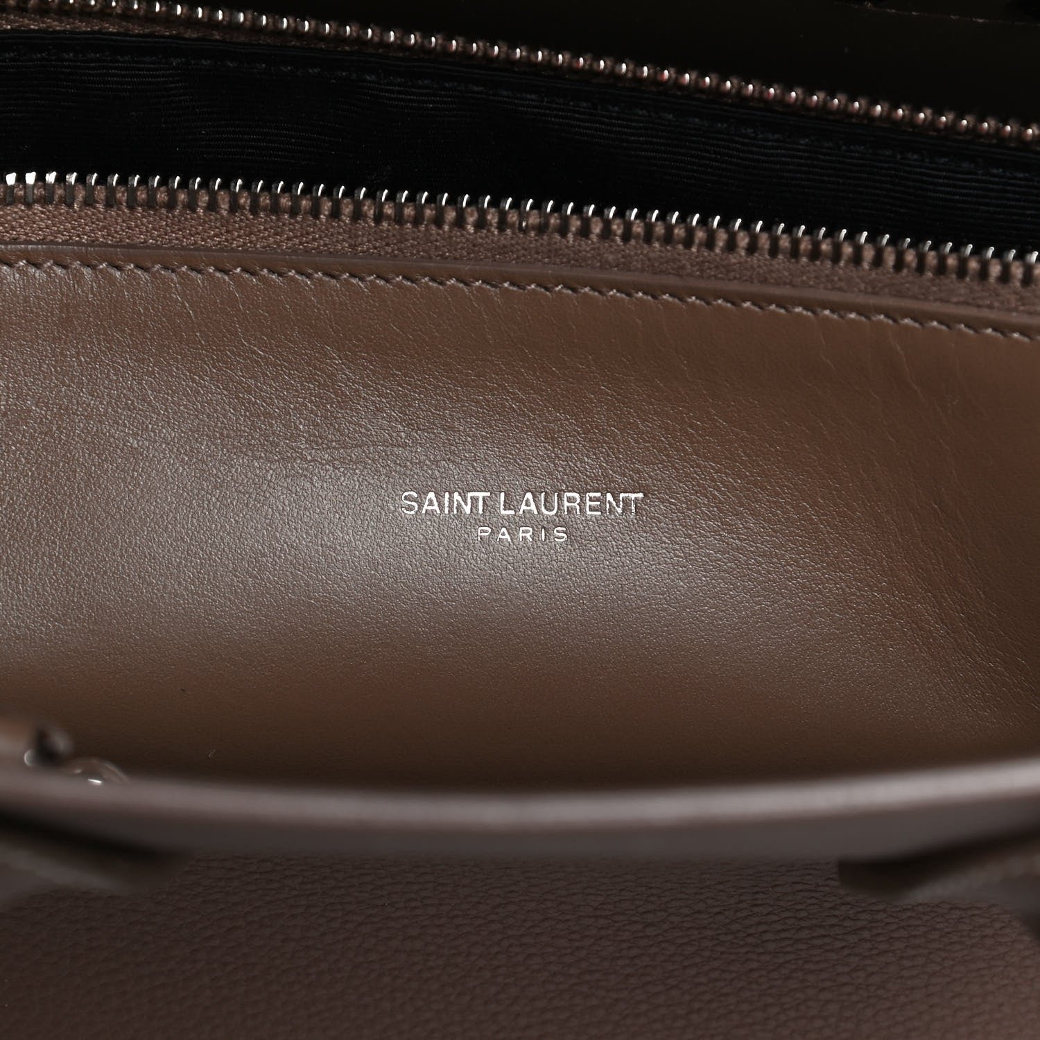 Saint Laurent Grained Calfskin Topstitch Small Classic Sac De Jour Taupe 6 of 11