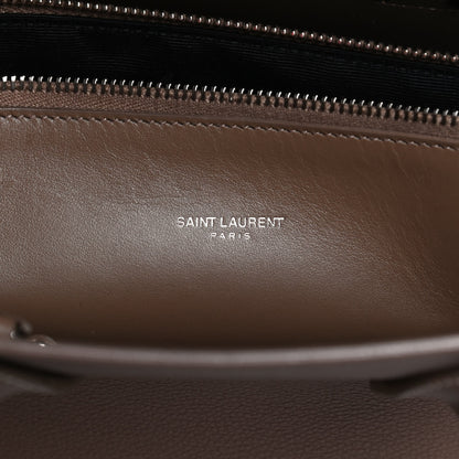 Saint Laurent Grained Calfskin Topstitch Small Classic Sac De Jour Taupe 6 of 11