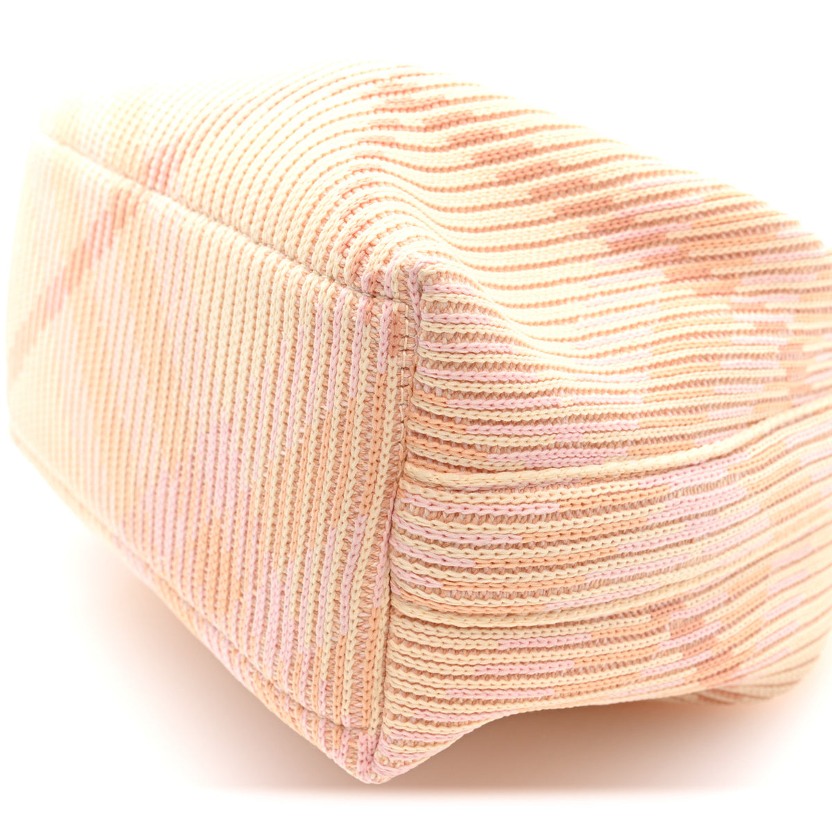 Canvas Knitted Check Mini Peg Duffle Bag Sherbert