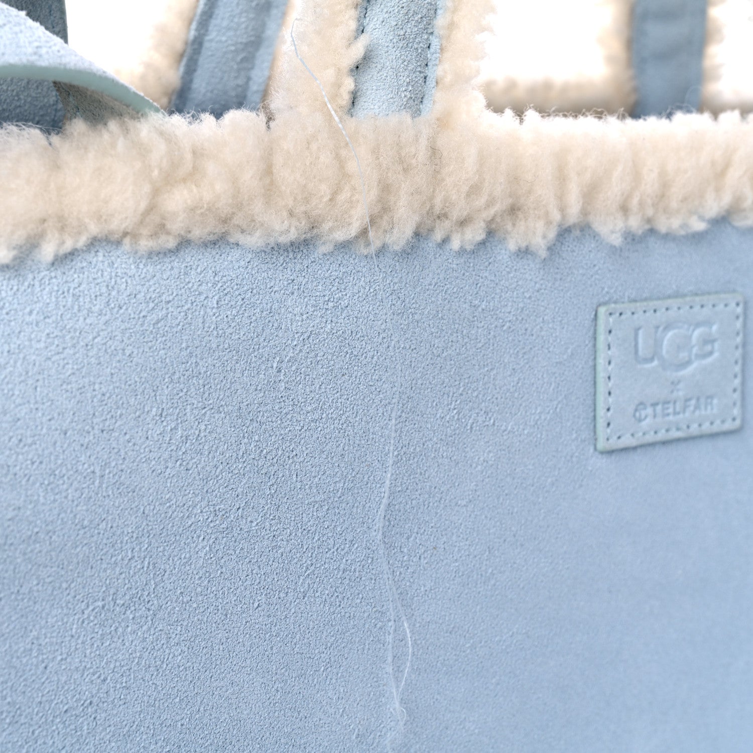 Telfar X UGG Suede Shearling Medium Shopping Bag Blue 11 of 11
