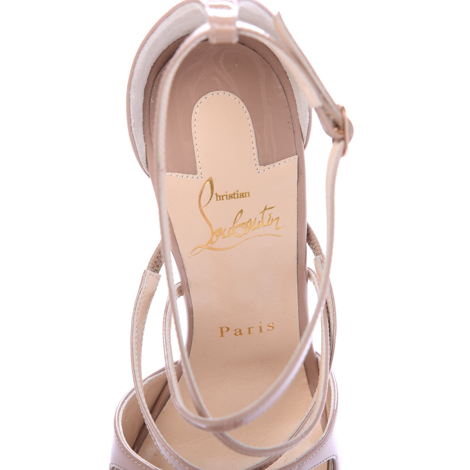 Christian Louboutin Patent Crossfliketa 100 Pumps 38 Nude 7 of 7