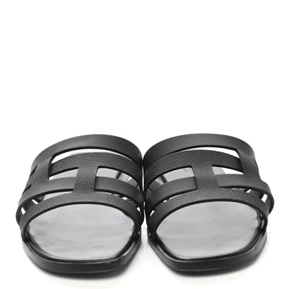 Hermes Calfskin Amore Sandals 38 Black 2 of 11