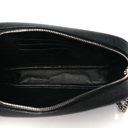 Saint Laurent Grain De Poudre Matelasse Monogram Mini Lou Camera Bag Black 5 of 11