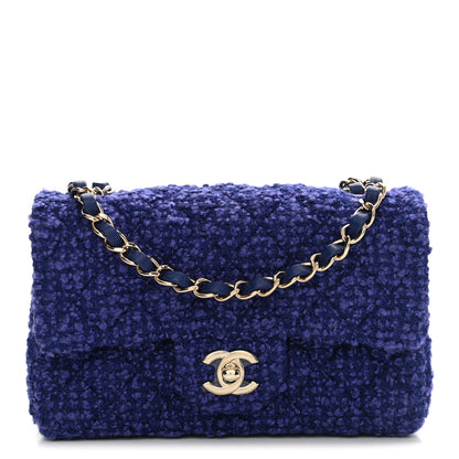 Chanel Tweed Quilted Mini Rectangular Flap Blue 1 of 10