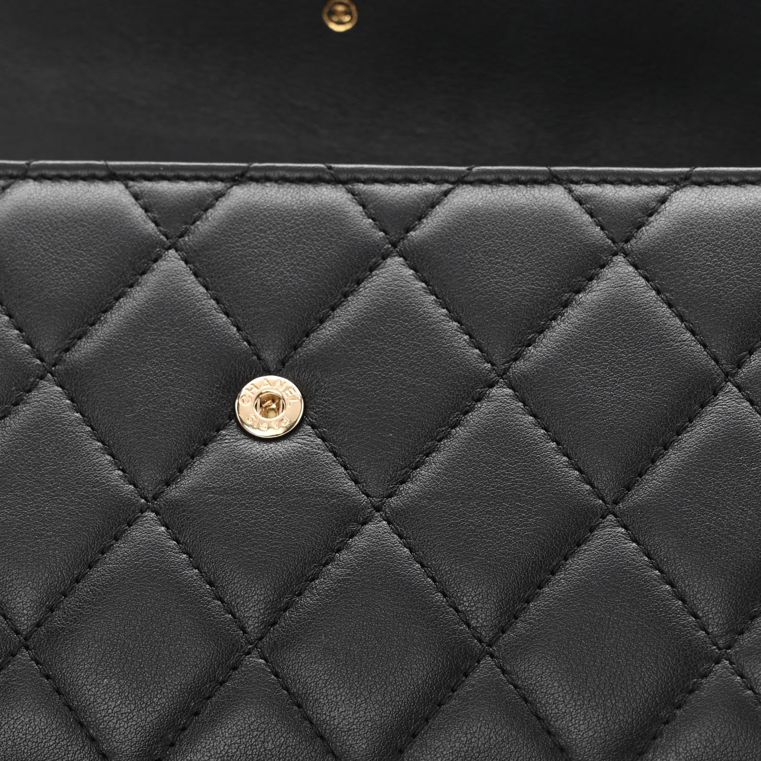 Chanel Calfskin Quilted Boy Chain Around Flap Wallet Black 9 of 10