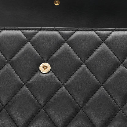 Chanel Calfskin Quilted Boy Chain Around Flap Wallet Black 9 of 10
