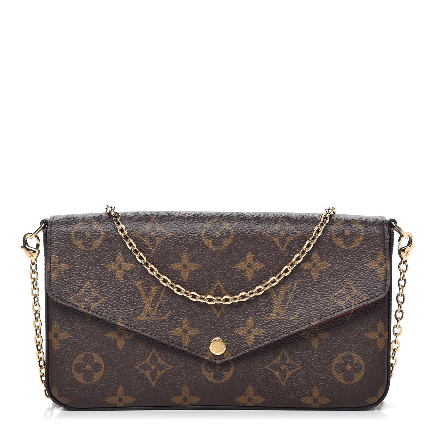 Monogram Pochette Felicie Chain Wallet Fuchsia