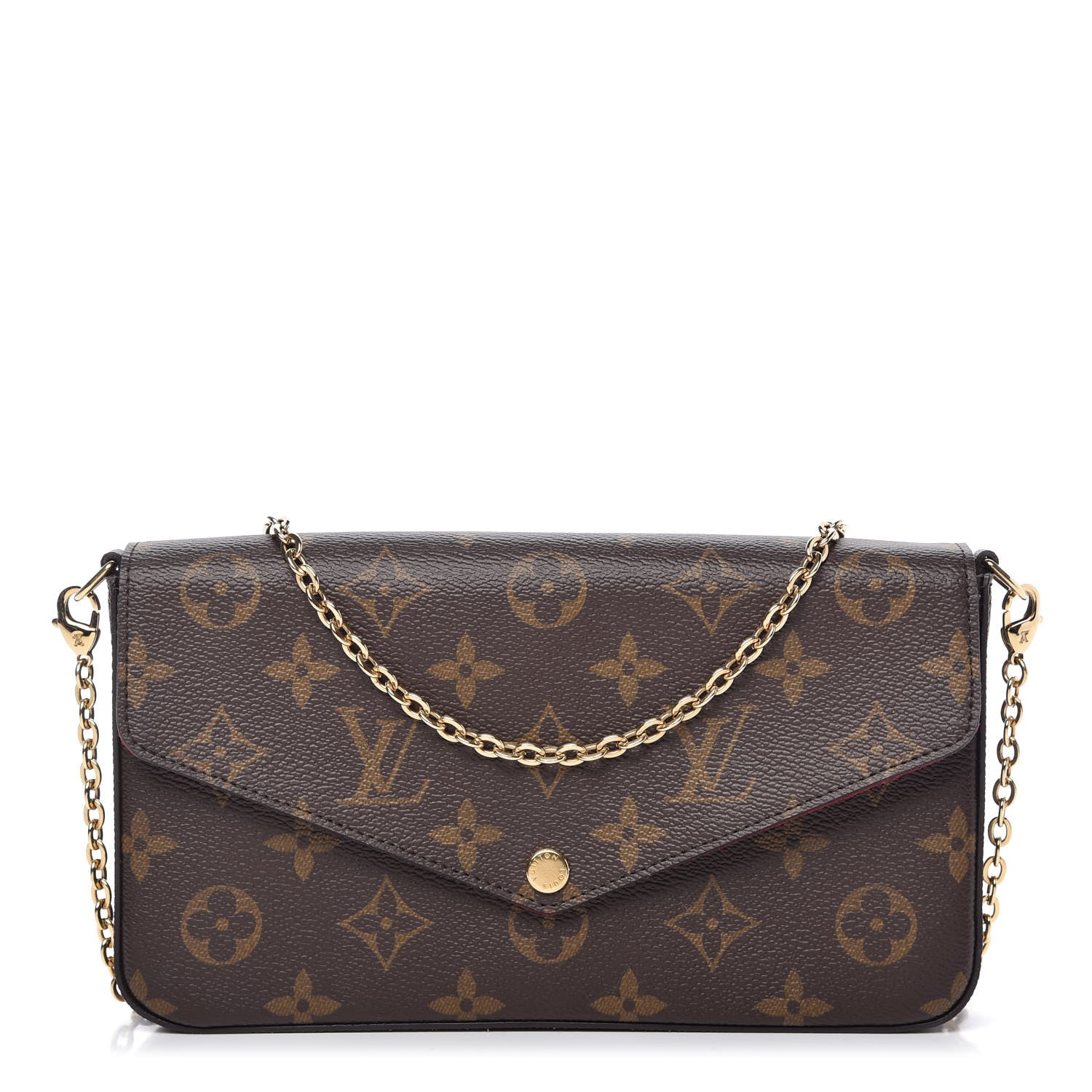 Louis Vuitton Monogram Pochette Felicie Chain Wallet Fuchsia 1 of 9