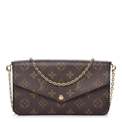 Louis Vuitton Monogram Pochette Felicie Chain Wallet Fuchsia 1 of 9