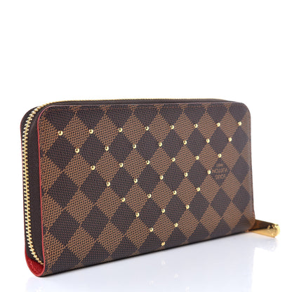 Louis Vuitton Damier Ebene Studded Zippy Wallet Cherry 3 of 7