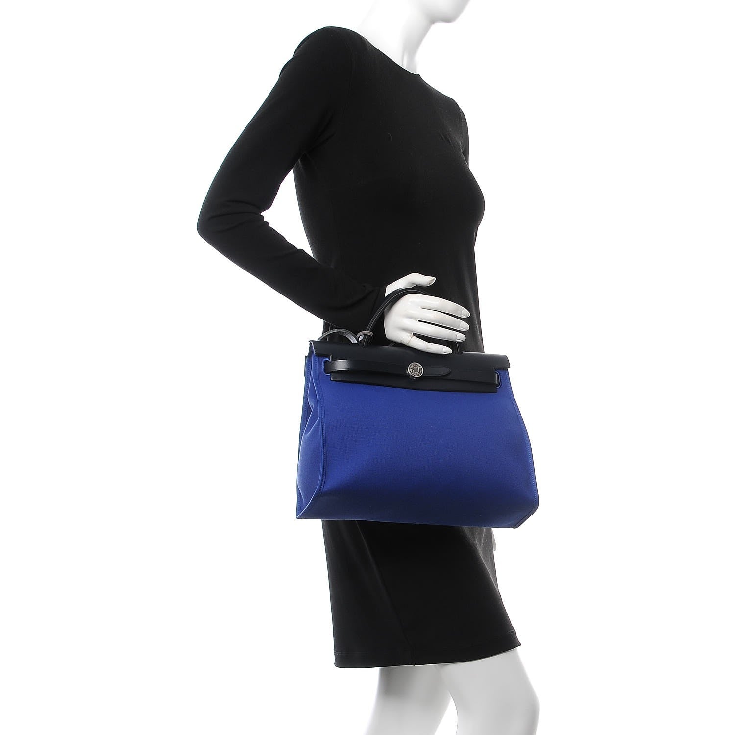 Hermes Toile Vache Hunter Herbag Zip 31 PM Bleu Electrique Bleu Indigo 3 of 11