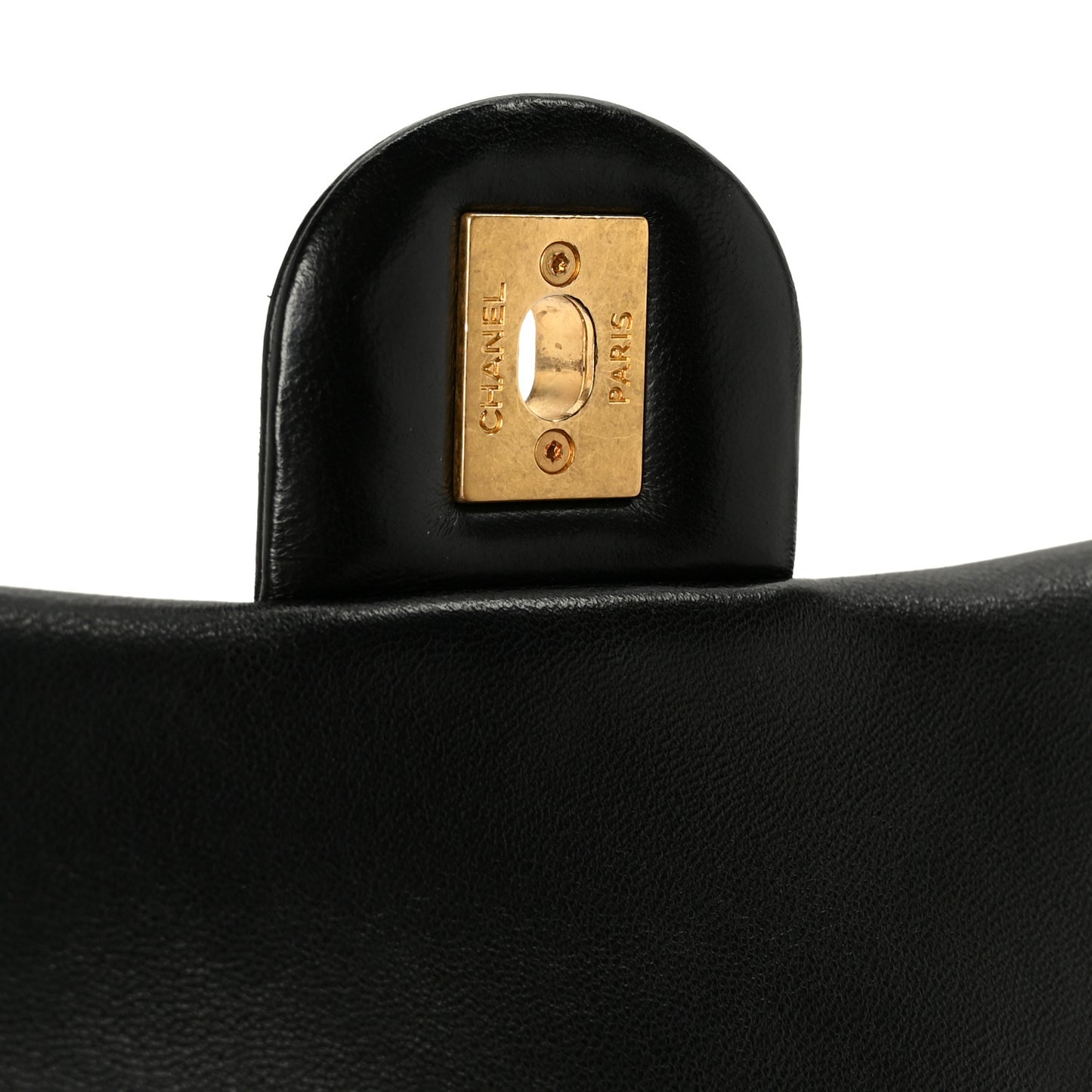 Lambskin Enamel Quilted Pending CC Square Flap Black