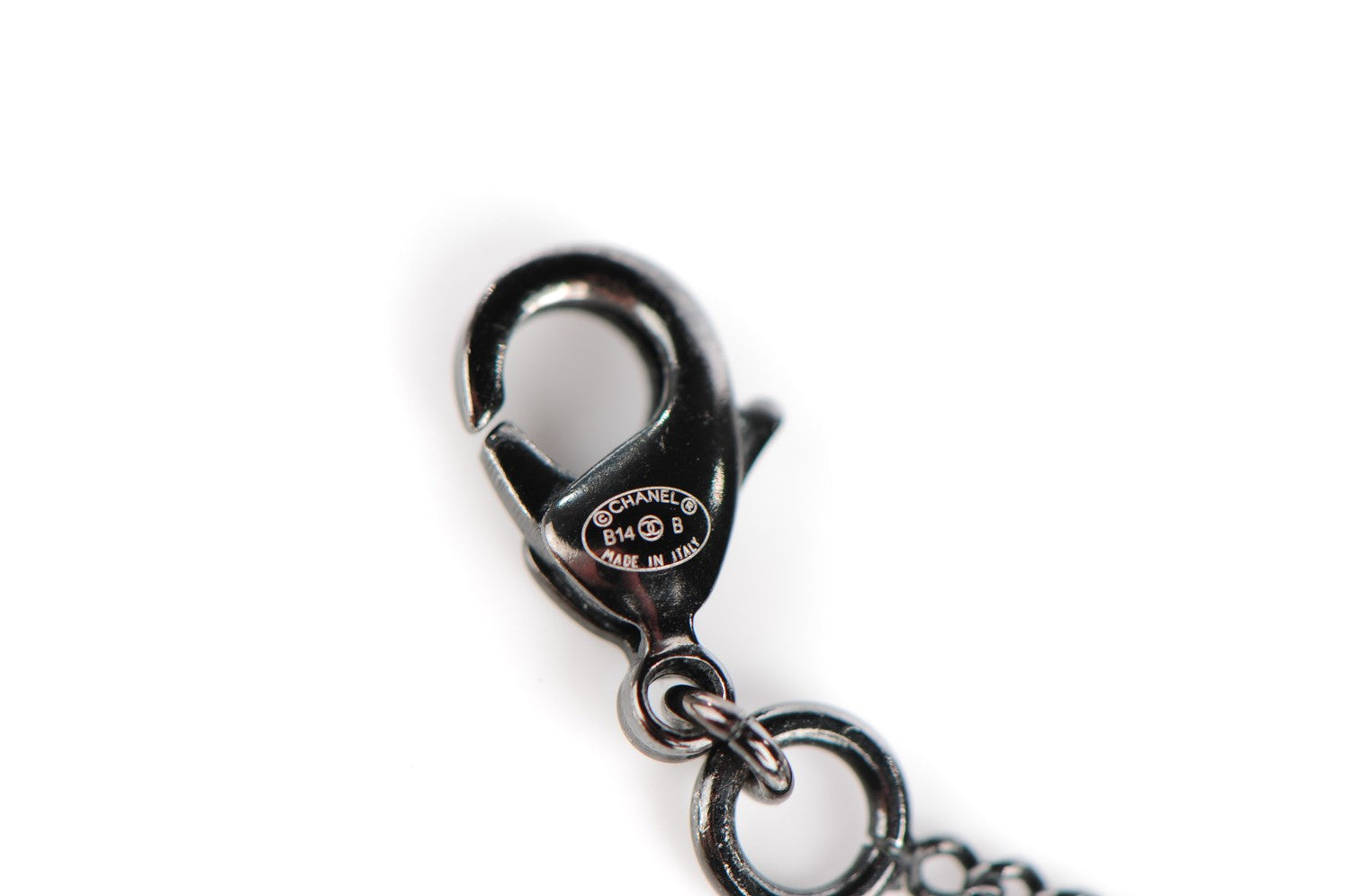 Chanel Resin CC Pearl Drop Necklace Ruthenium Black 4 of 5