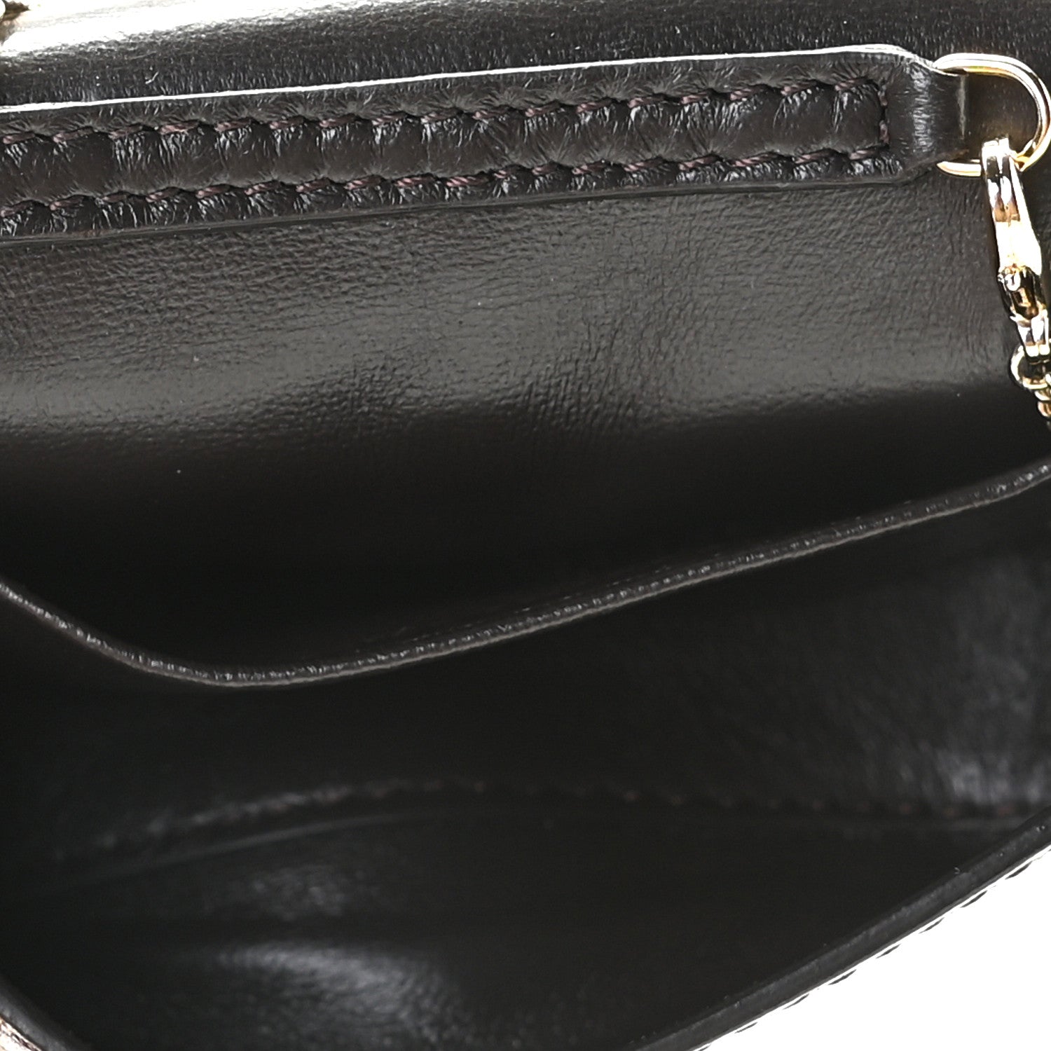 Fendi Glazed Fabric FF 1974 Nano Baguette Charm Mogano Panna 5 of 5