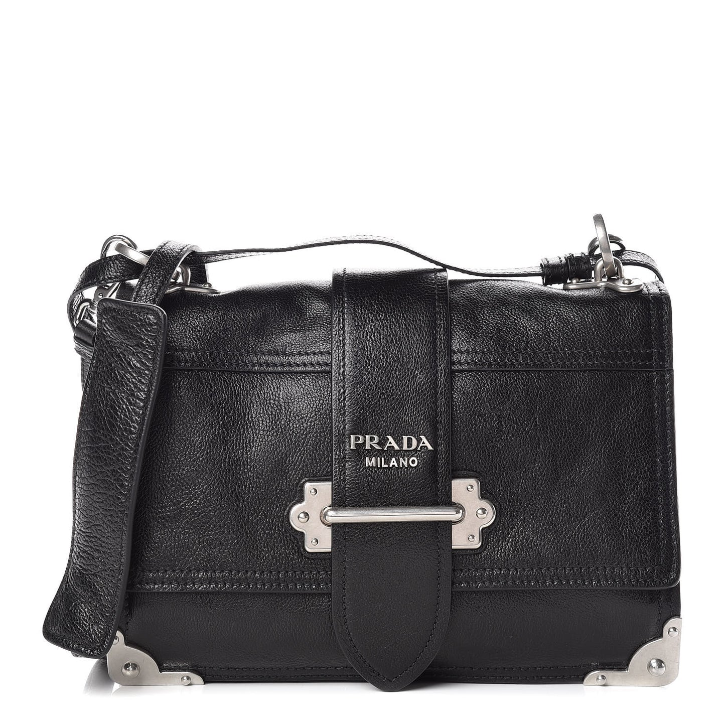 Glace Calf Large Soft Cahier Bag Black Astrale