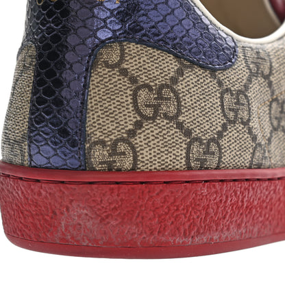 Gucci GG Supreme Monogram Ayers Mens New Ace Low-Top Sneaker 7 Beige Red 26 of 32