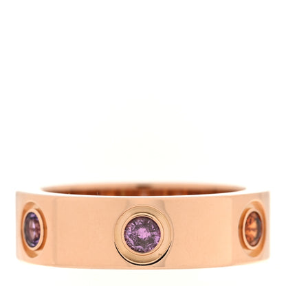 Cartier 18K Pink Gold Sapphire Garnet Amethyst 5.5mm LOVE Ring 48 4.5 3 of 4