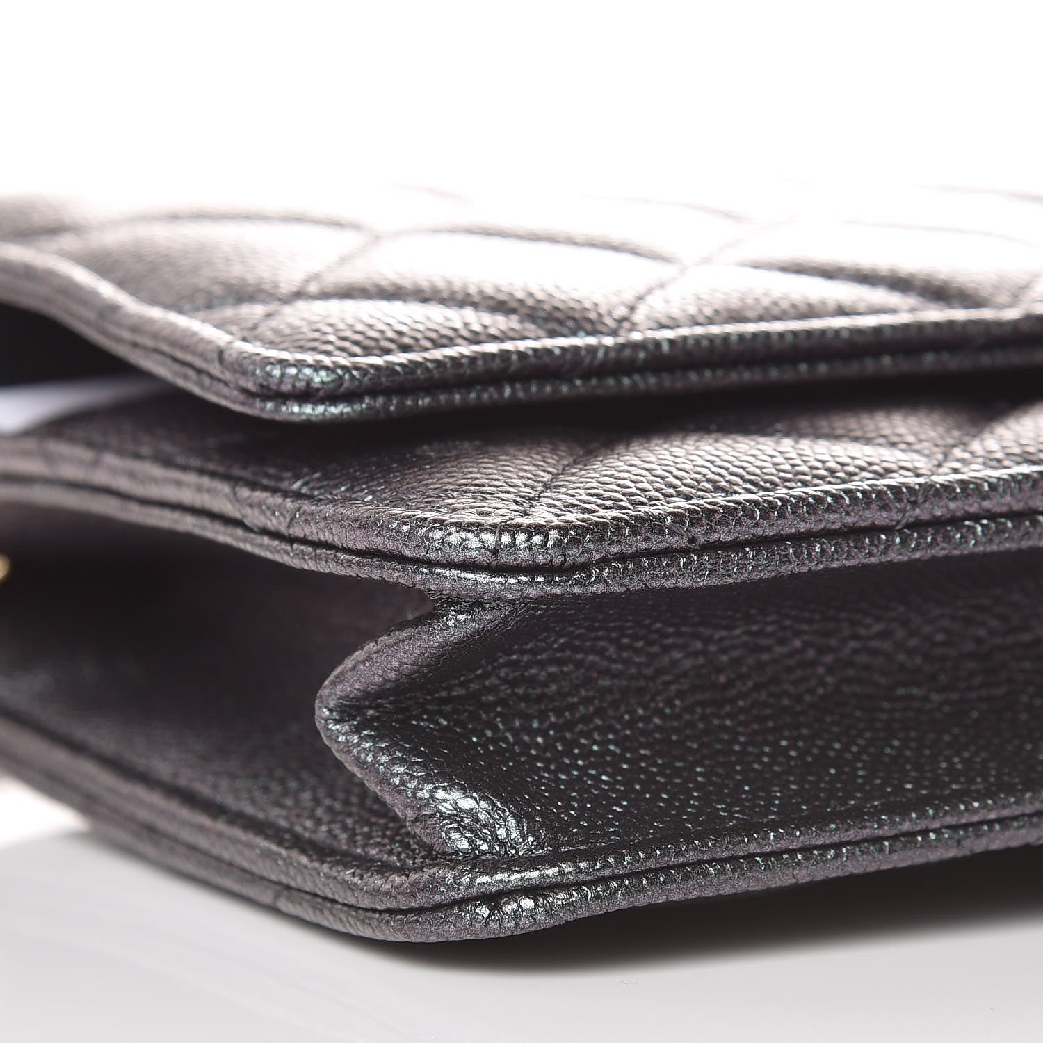 Chanel Iridescent Caviar Quilted Wallet On Chain WOC Black 9 of 11