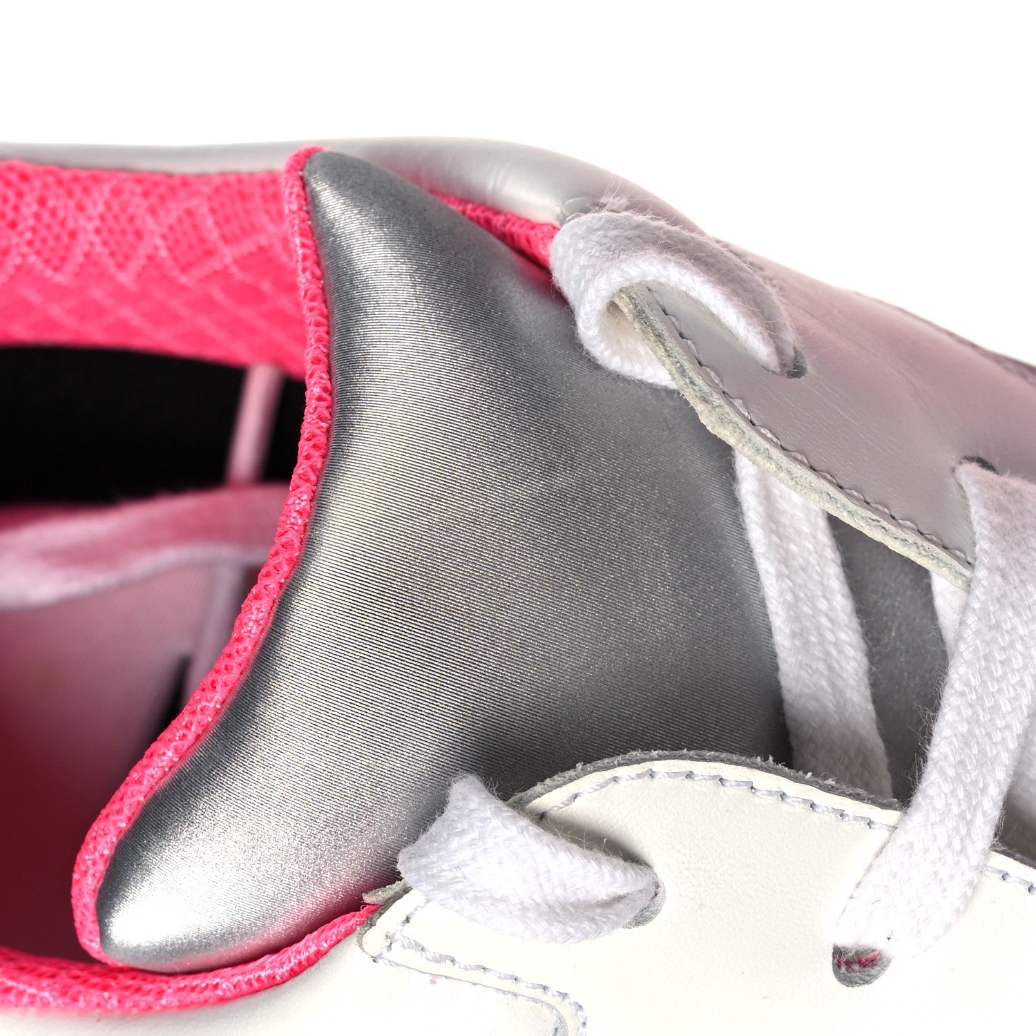 Chanel Calfskin Fabric Sneakers 41 White Silver Fluo Pink 9 of 9