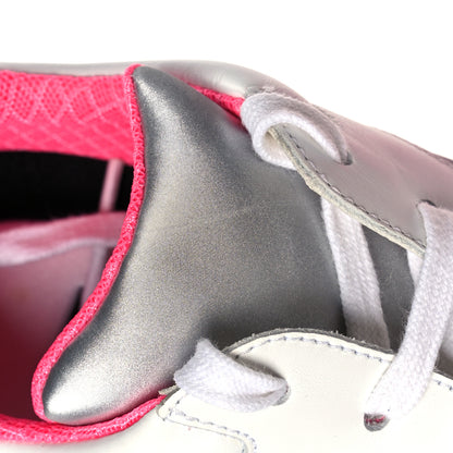 Chanel Calfskin Fabric Sneakers 41 White Silver Fluo Pink 9 of 9