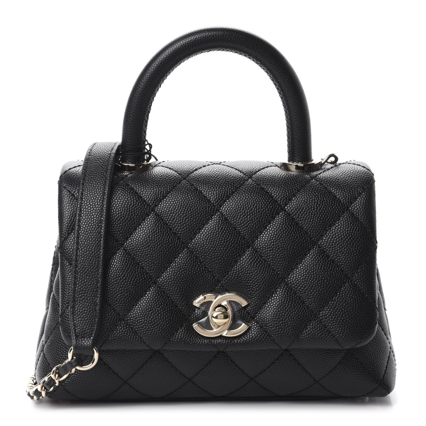 Caviar Quilted Extra Mini Coco Handle Flap Black