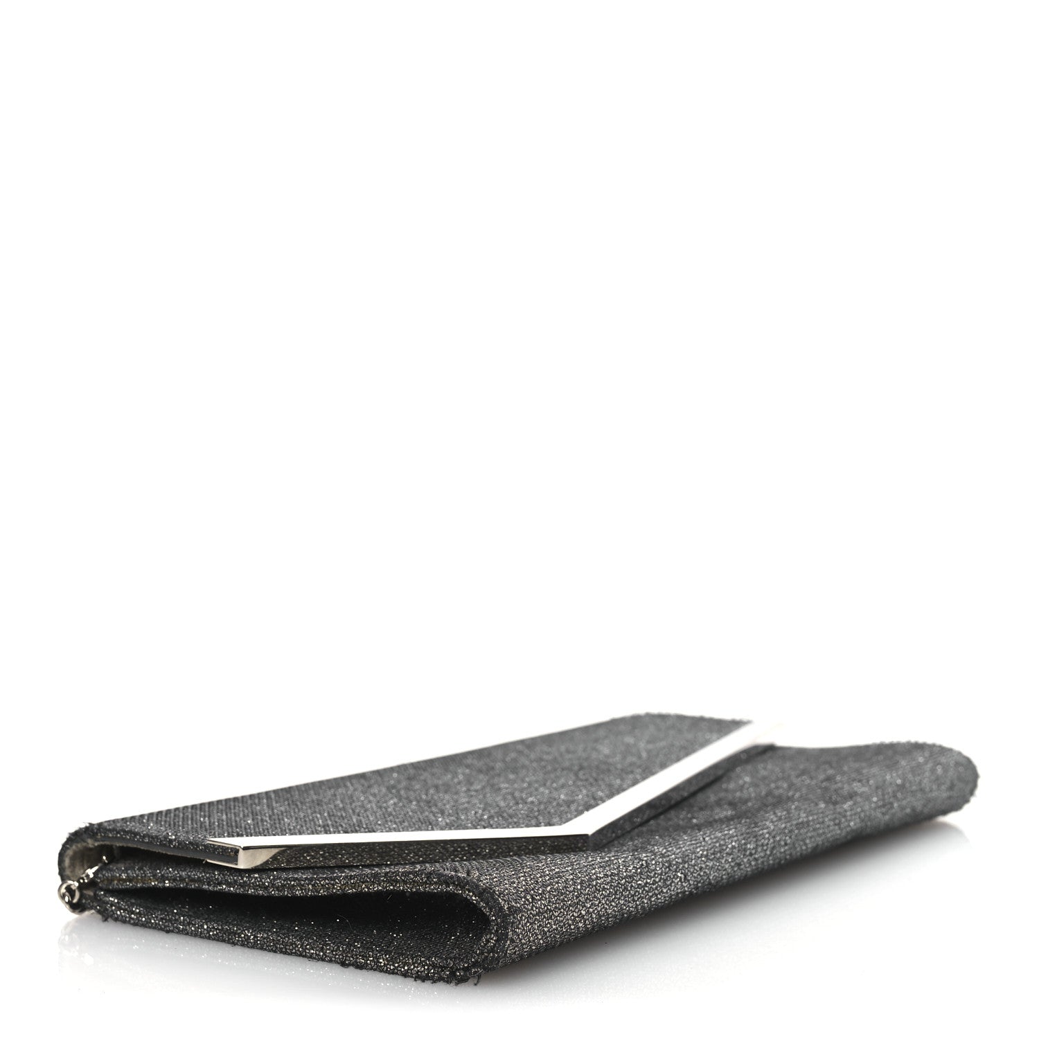 Jimmy Choo Glitter Fabric Erica Chain Clutch Anthracite 1740559