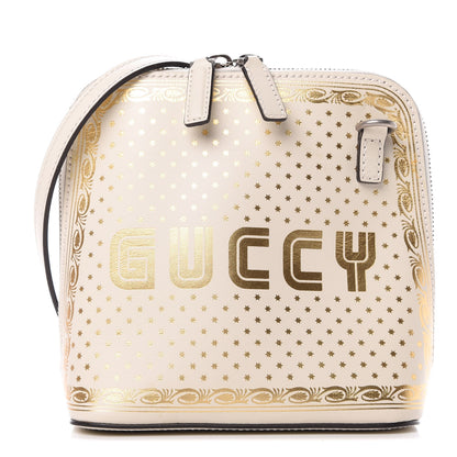 Gucci X SEGA Calfskin GUCCY Stars Mini Dome Shoulder Bag Moon Steller White Gold 1 of 10