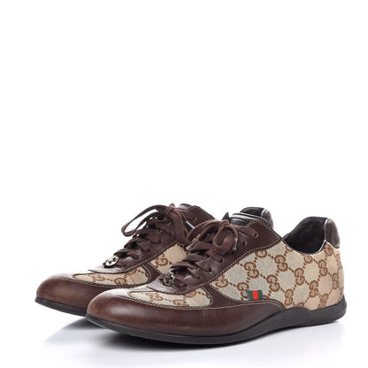 Gucci GG Monogram Calfskin Sneakers 38 Dark Brown 3 of 11
