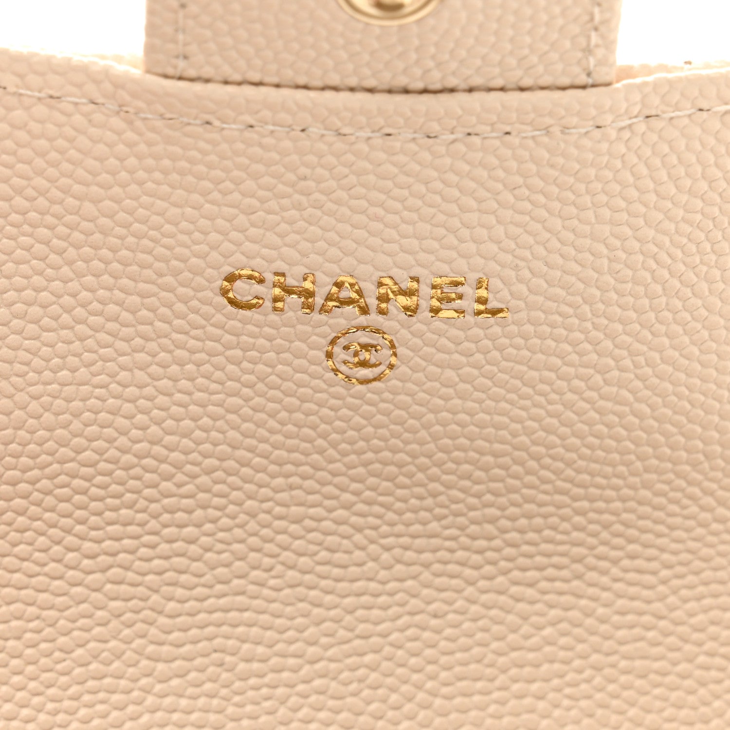 Chanel Caviar Quilted Flap Card Holder Wallet Light Beige 7 of 9