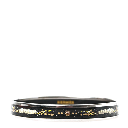 Hermes Enamel Printed Celestial Mythology Narrow Bracelet 70 Black 1 of 5