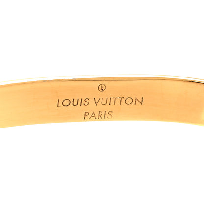 Louis Vuitton Metal Nanogram Hoop Earrings Gold 4 of 5