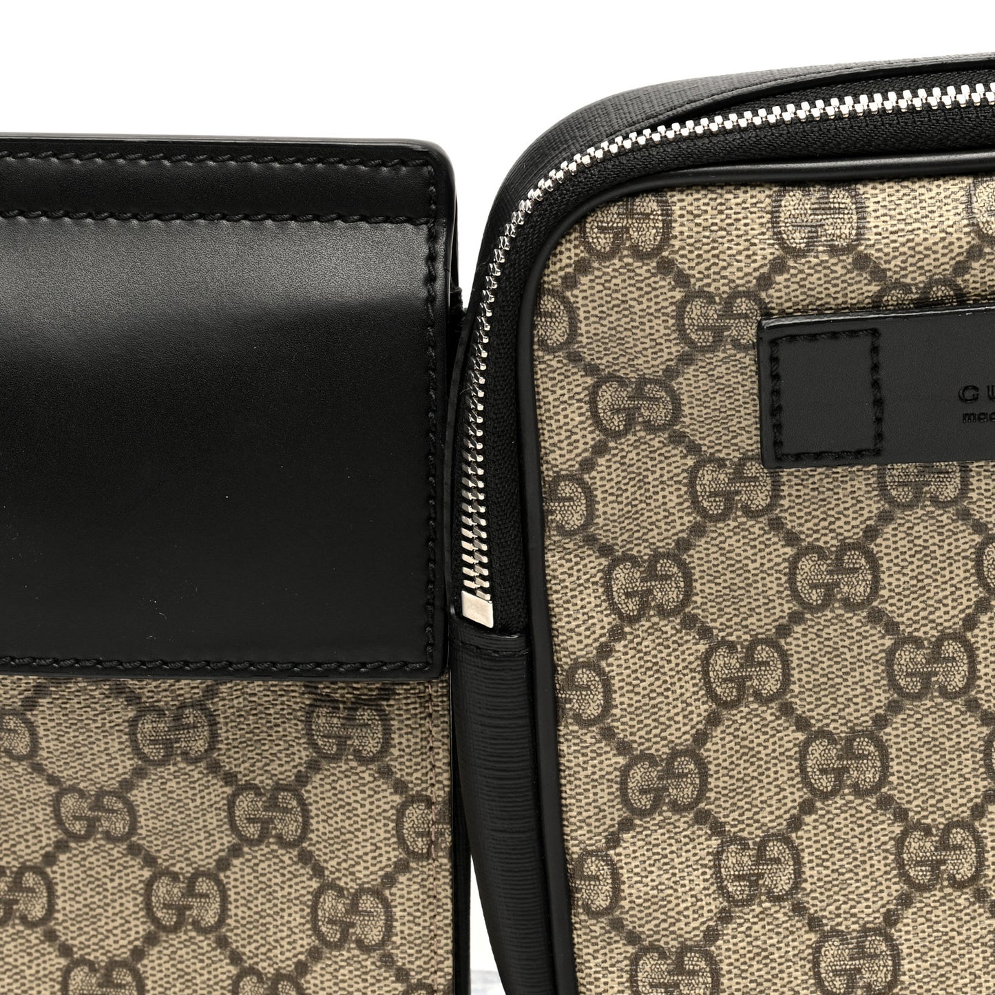 GG Supreme Monogram Web Belt Bag Black