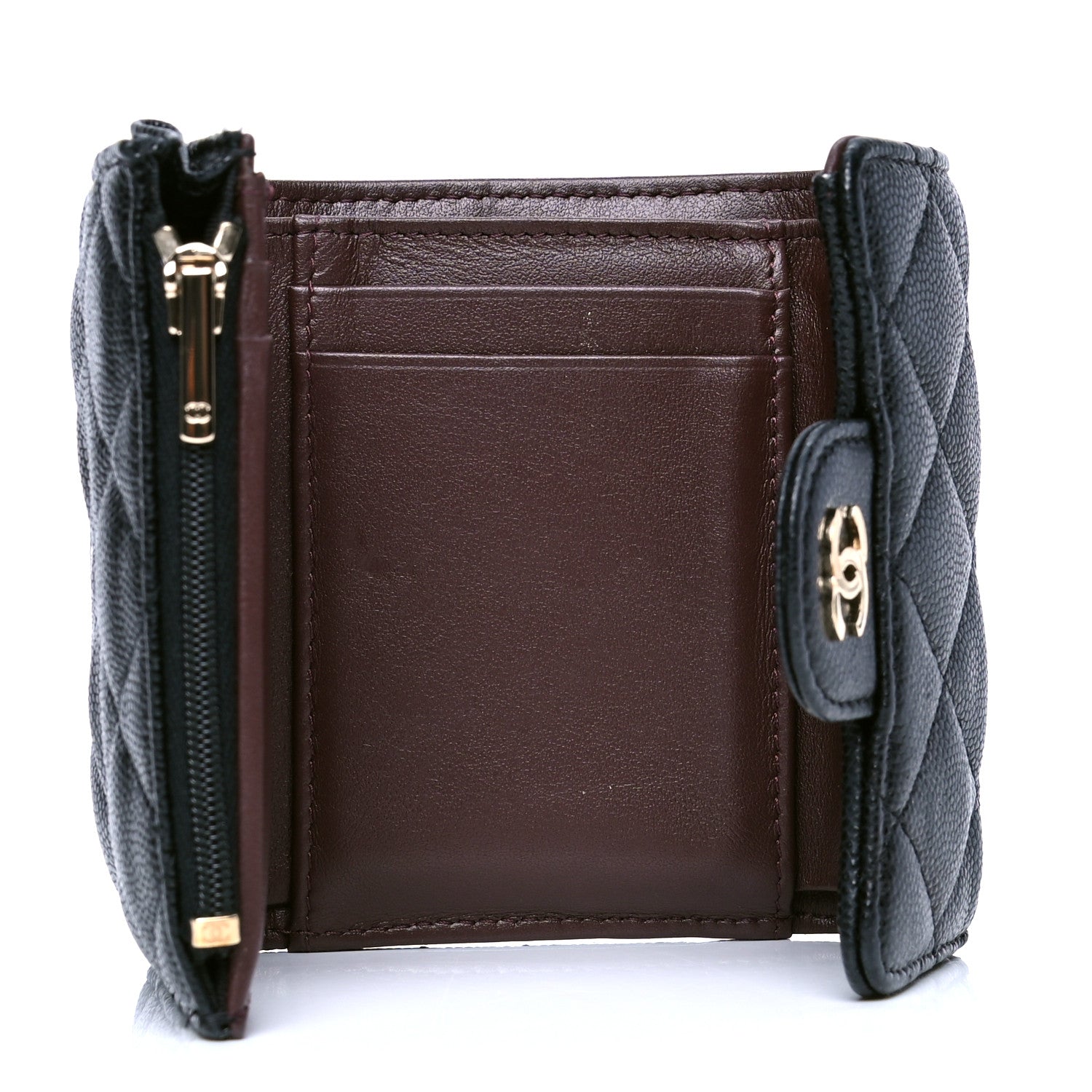 Chanel Caviar Quilted Compact Flap Wallet Black 4 of 4