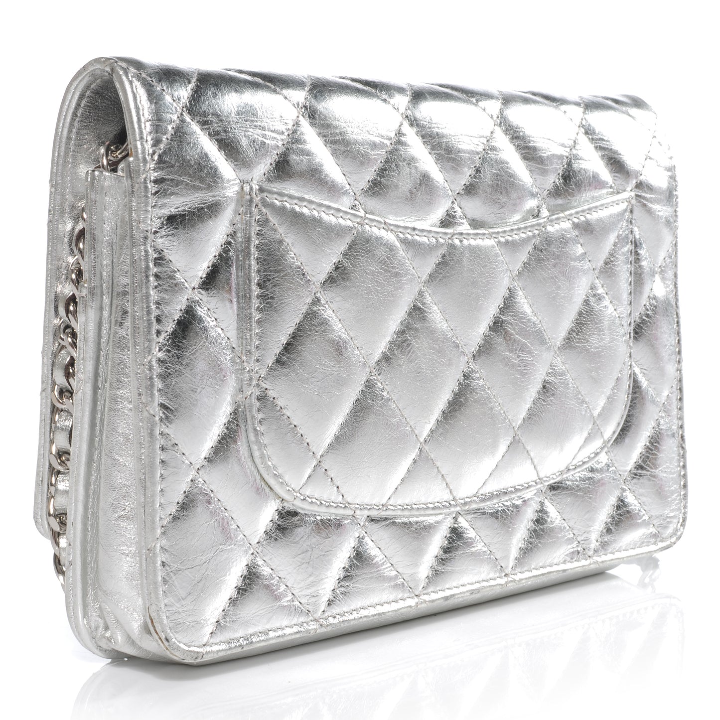 Calfskin Reissue Wallet On Chain WOC Silver