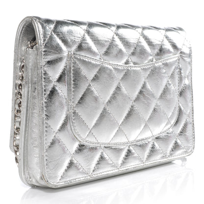 Chanel Calfskin Reissue Wallet On Chain WOC Silver 3 of 9
