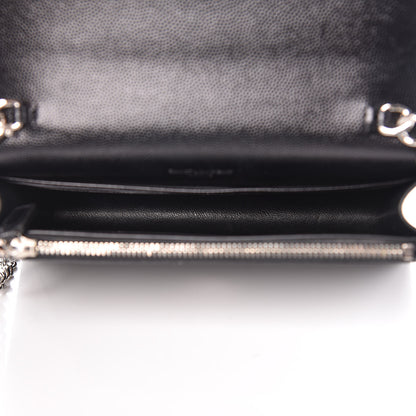 Saint Laurent Grain De Poudre Classic Monogram Kate Tassel Chain Wallet Black 5 of 12
