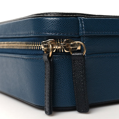 Chanel Caviar Quilted Medium CC Filigree Vanity Case Navy 9 of 10