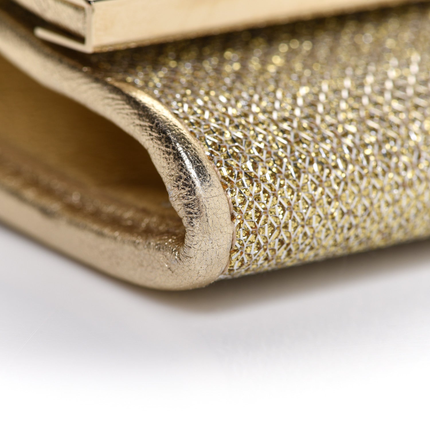 Jimmy Choo Glitter Fabric Milla Chain Wallet Champagne 8 of 10