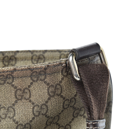 Gucci GG Supreme Monogram Selleria Calfskin Small Flat Side Zip Messenger Bag Beige Ebony Cocoa Dark Chocolate 13 of 23