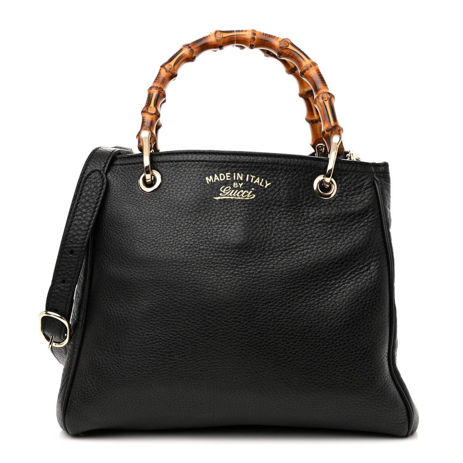 Gucci Calfskin Small Bamboo Shopper Tote Black 1 of 11
